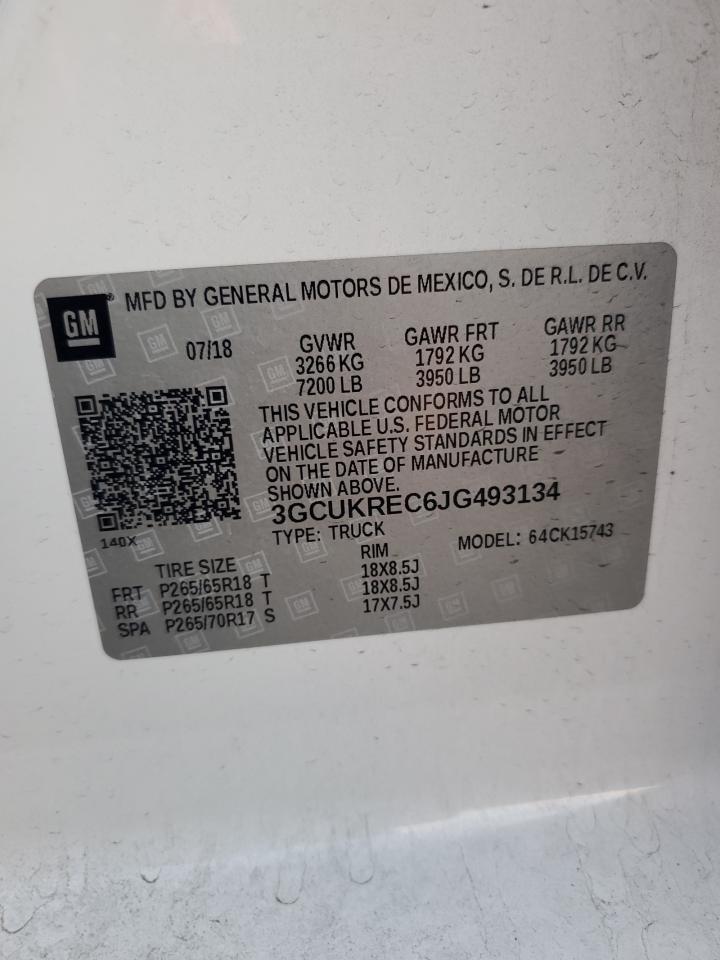 VIN 3GCUKREC6JG493134 2018 CHEVROLET ALL Models no.12