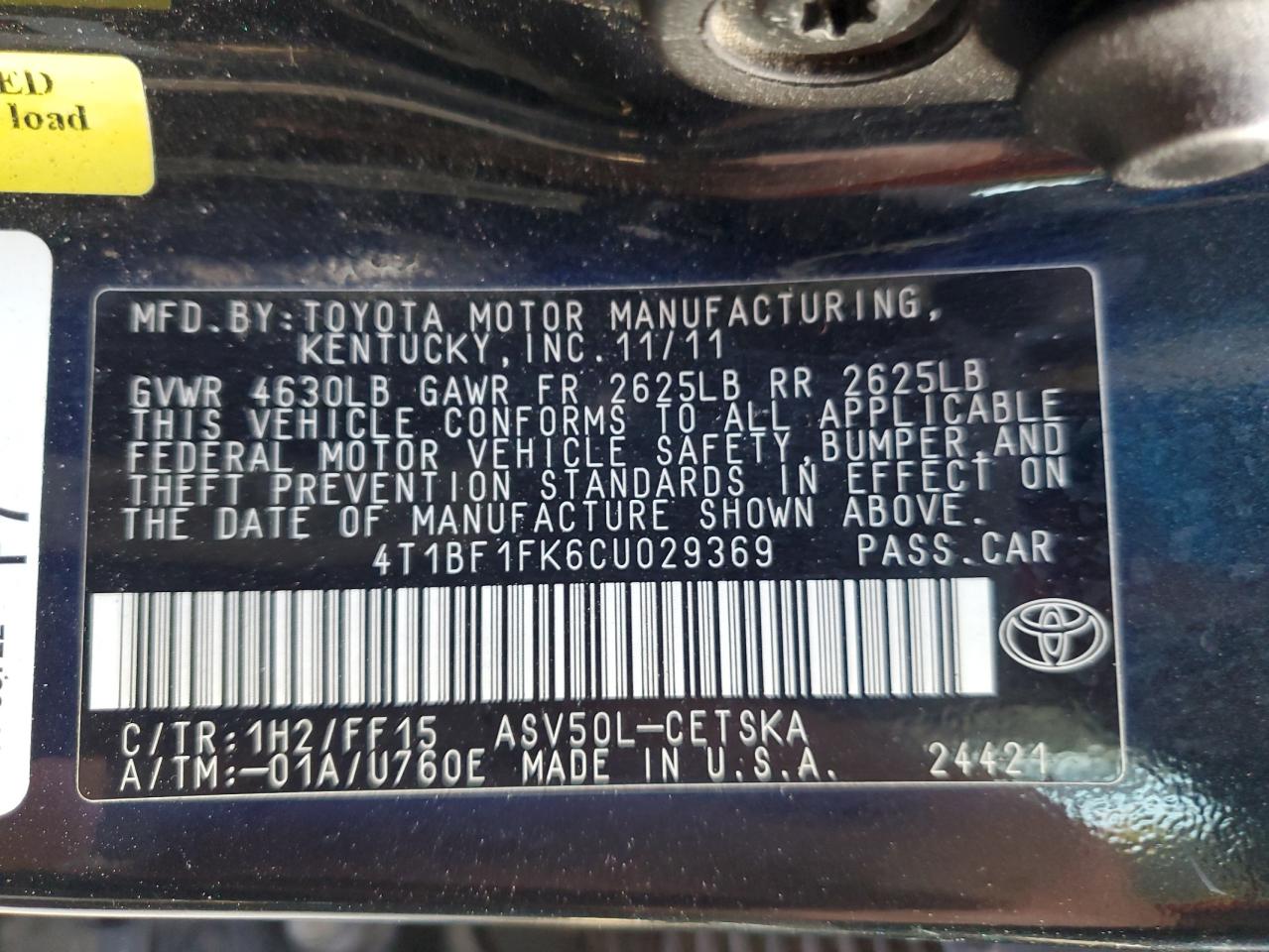2012 Toyota Camry - Image 12