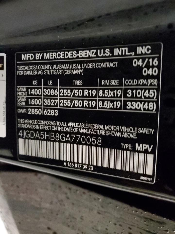 VIN 4JGDA5HB8GA770058 2016 MERCEDES-BENZ GLE-CLASS no.13