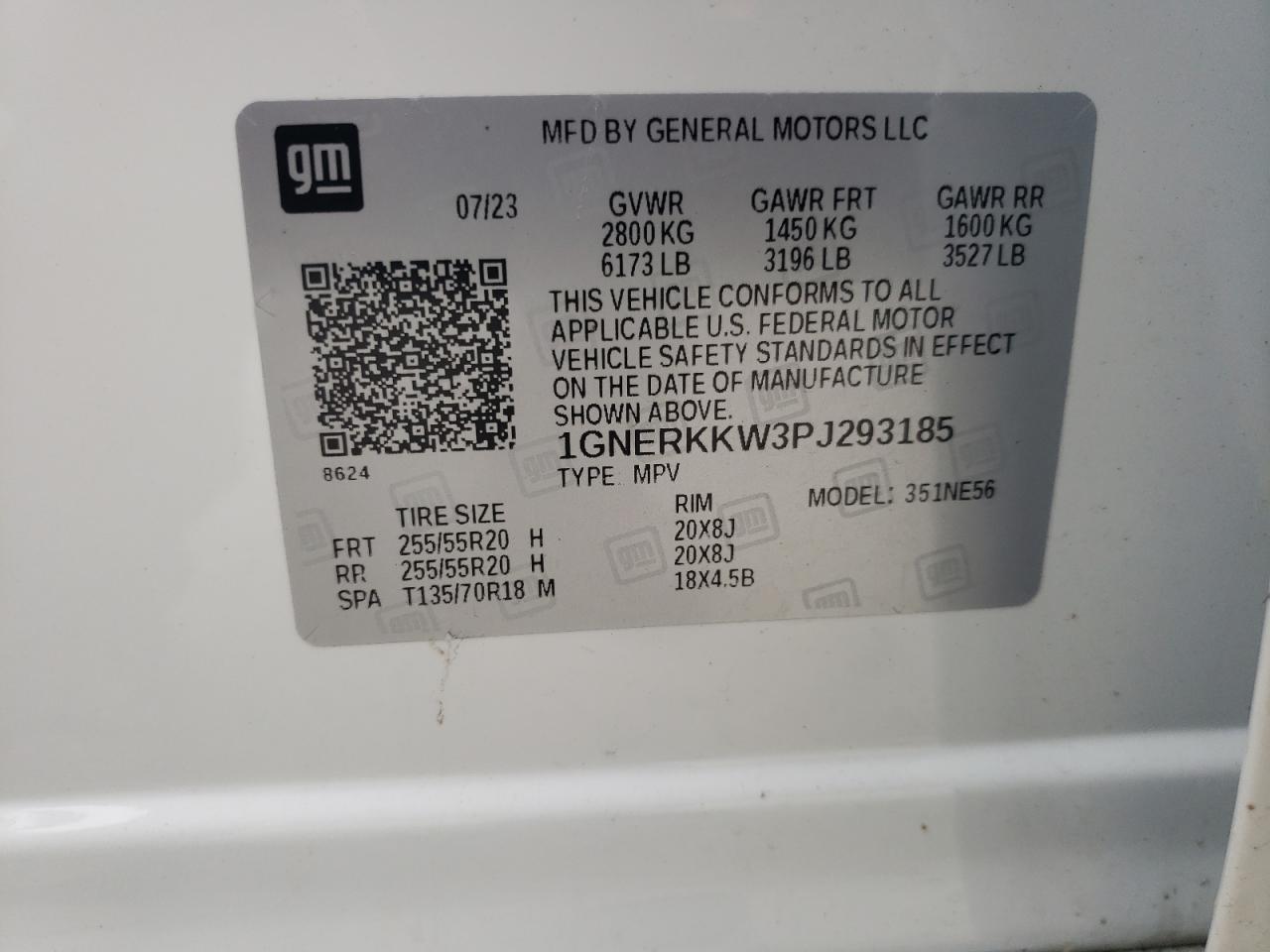 2023 Chevrolet Traverse Premier VIN: 1GNERKKW3PJ293185 Lot: 77342424