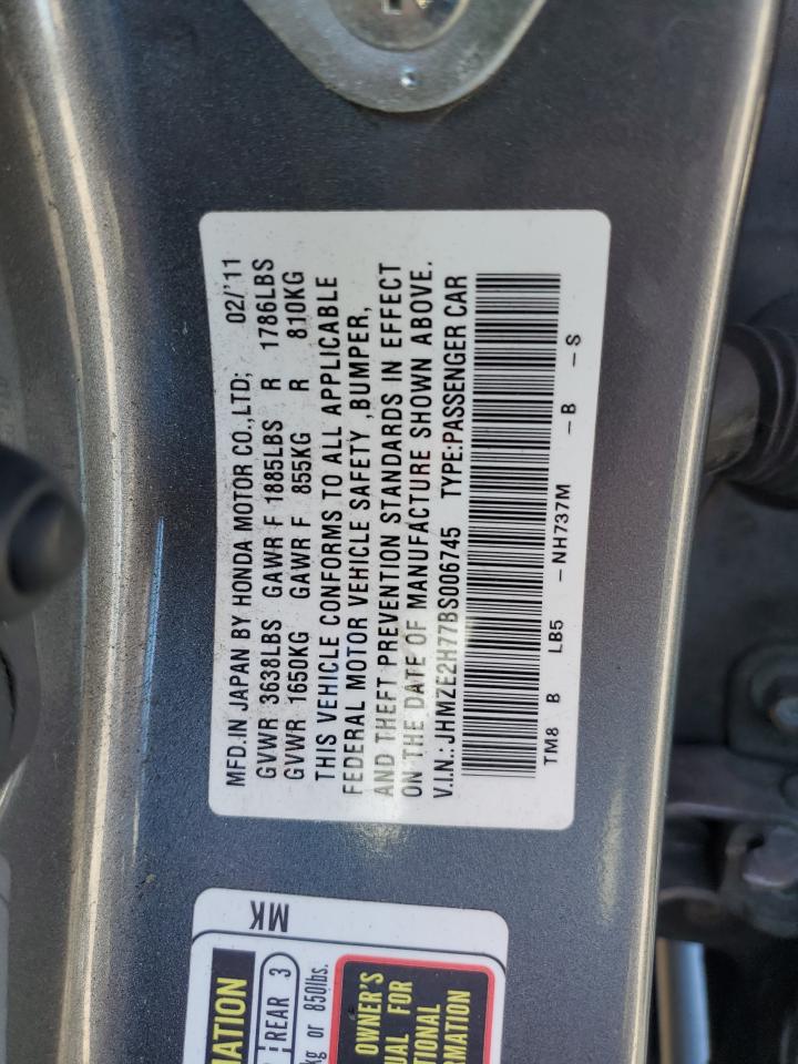 2011 Honda Insight Ex VIN: JHMZE2H77BS006745 Lot: 80953484