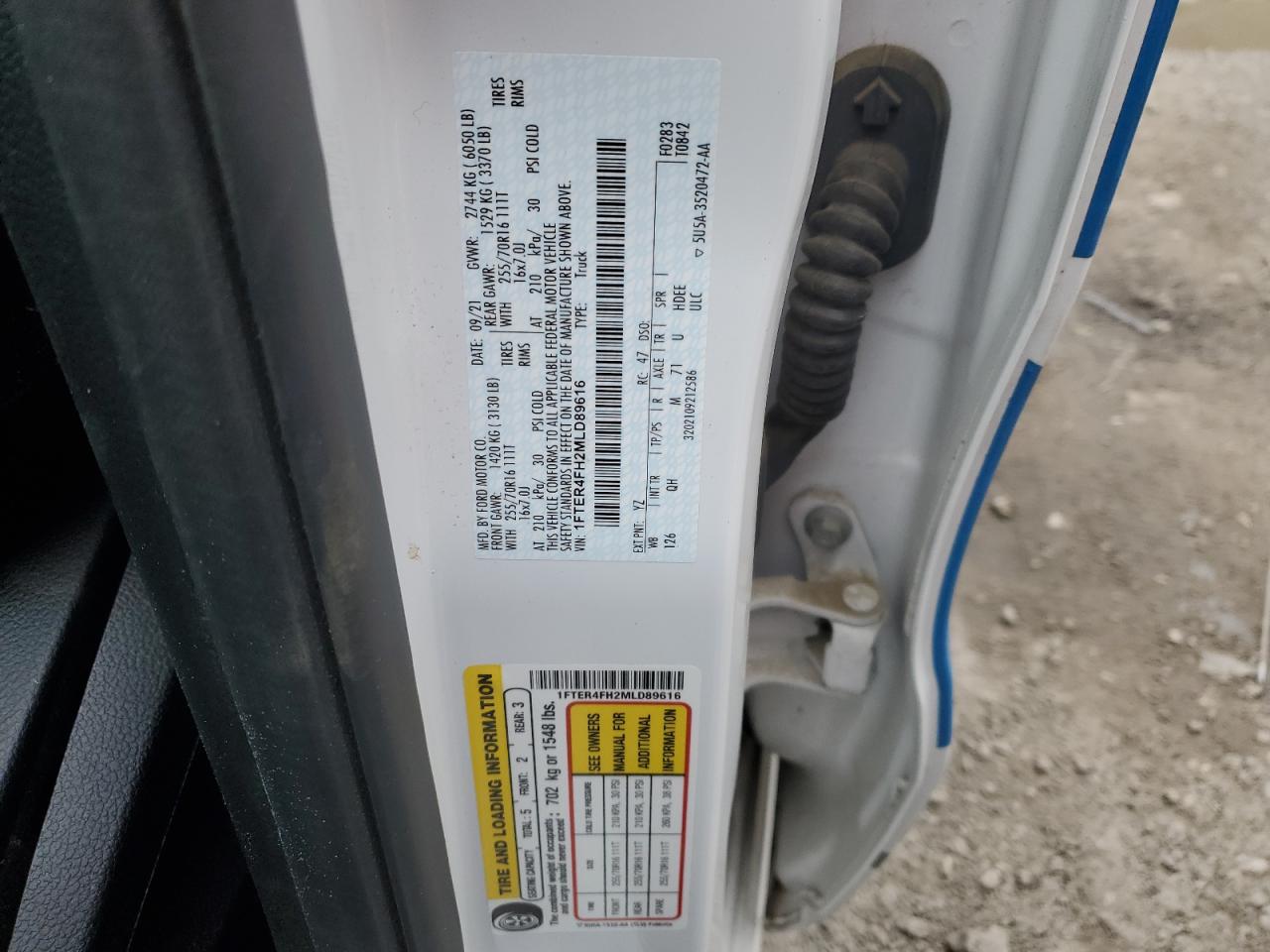 2021 Ford Ranger Xl VIN: 1FTER4FH2MLD89616 Lot: 81919374