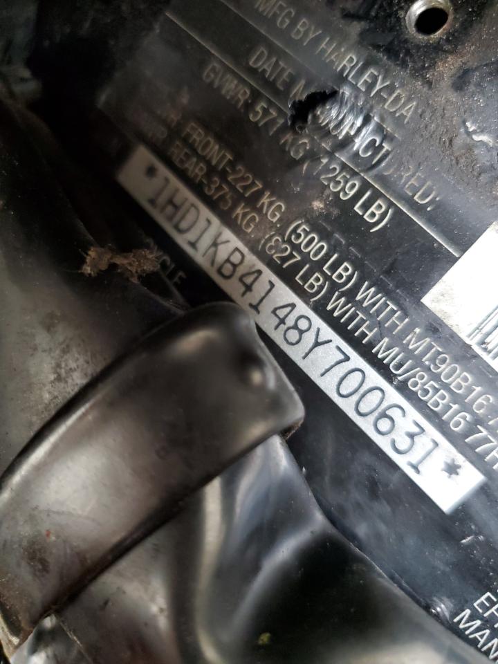 2008 Harley-Davidson Flhx VIN: 1HD1KB4148Y700631 Lot: 79395534