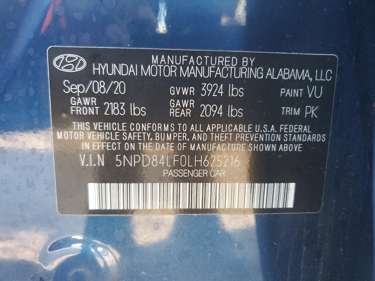 5NPD84LF0LH625216 2020 HYUNDAI ELANTRA - Image 13