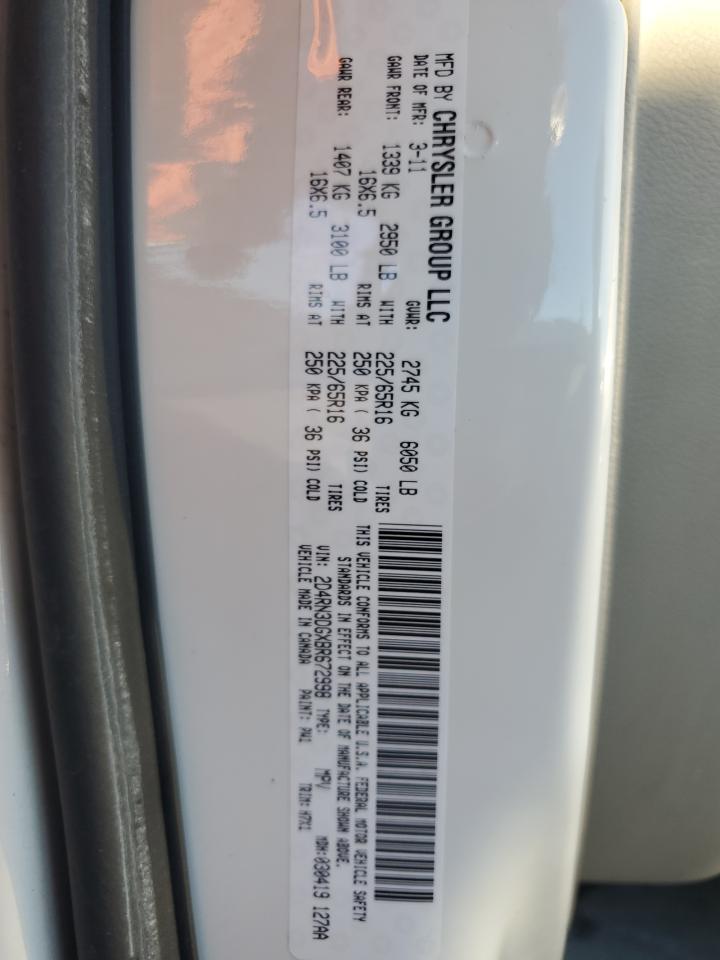 2011 Dodge Grand Caravan Mainstreet VIN: 2D4RN3DGXBR672998 Lot: 77220024