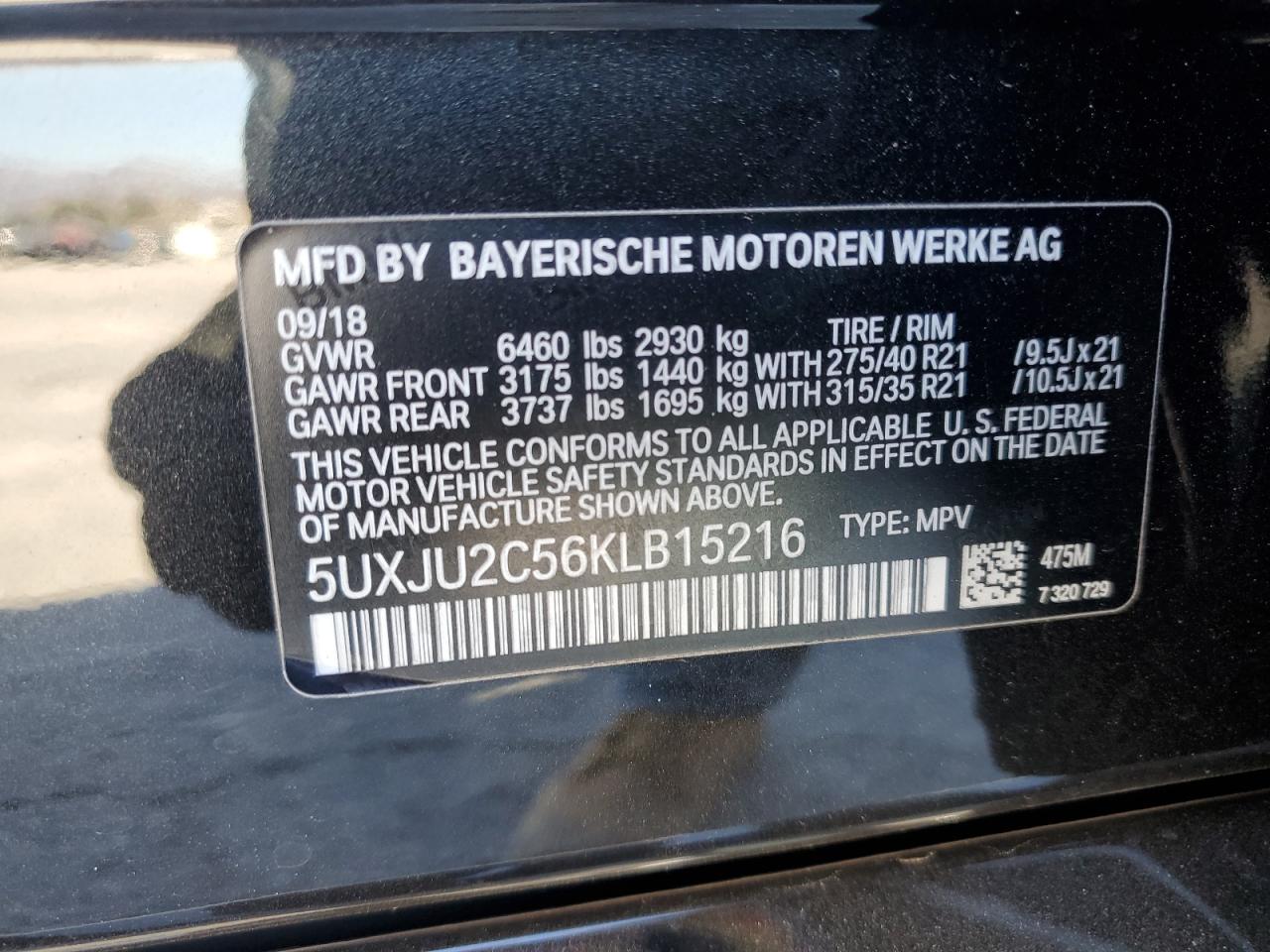 5UXJU2C56KLB15216 2019 BMW X5 - Image 14