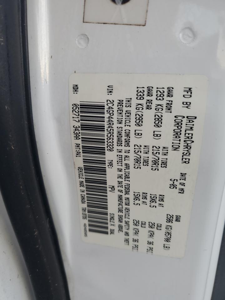 2005 Chrysler Town & Country Lx VIN: 2C4GP44R45R563320 Lot: 78558524