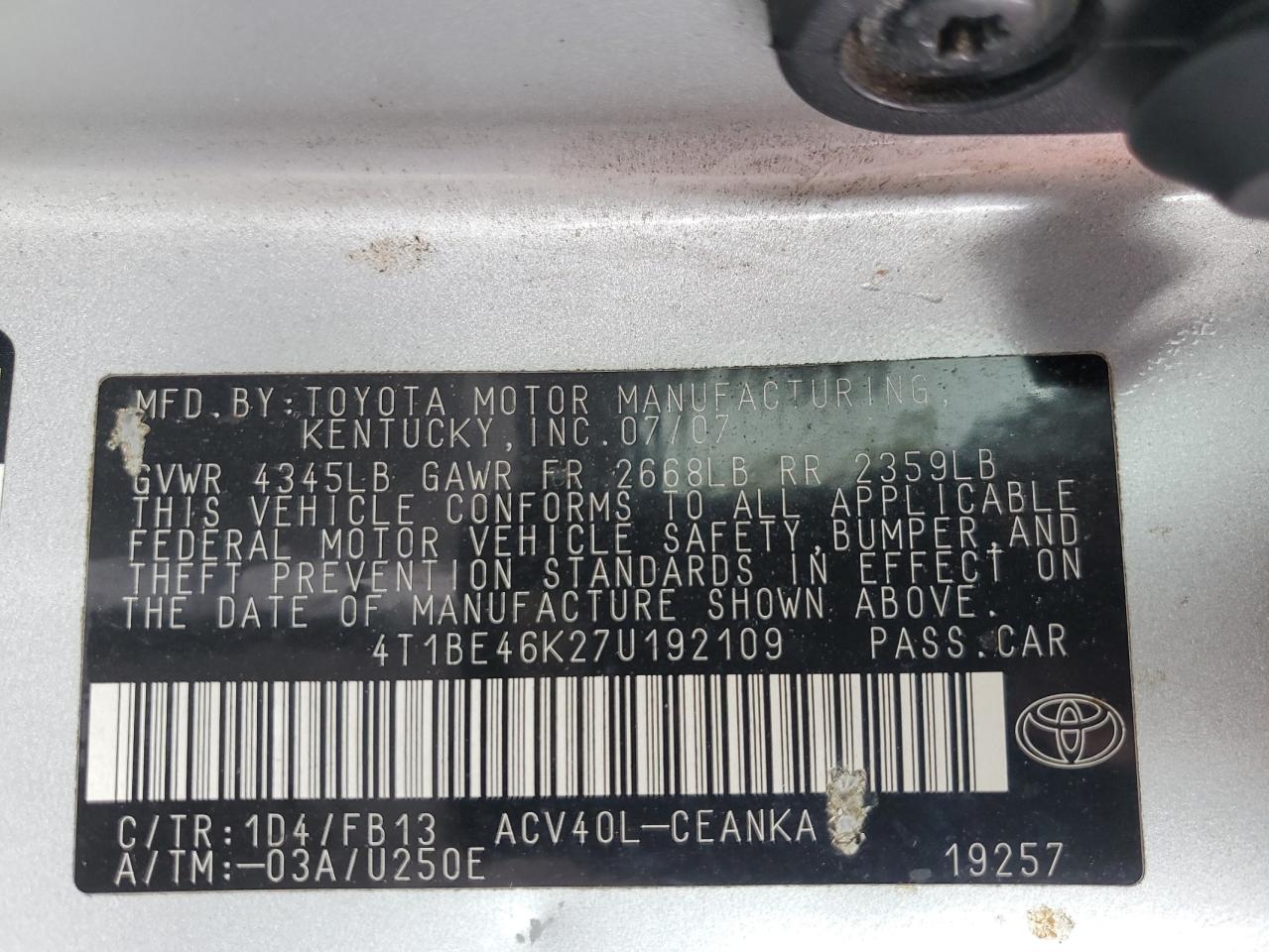 2007 Toyota Camry - Image 12