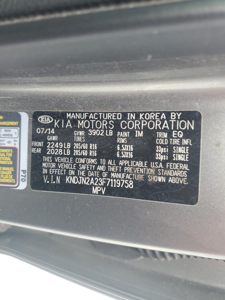 VIN KNDJN2A23F7119758 2015 KIA SOUL no.13