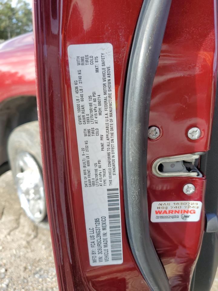 2022 Ram 2500 Tradesman VIN: 3C6UR5CL3NG371285 Lot: 78674634