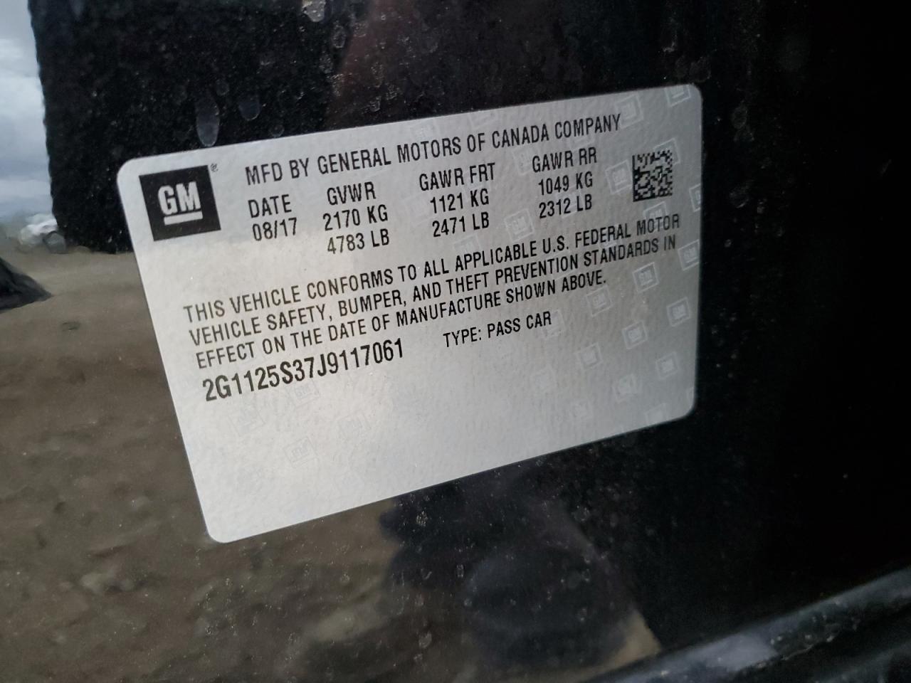 2G1125S37J9117061 CHEVROLET IMPALA 2018