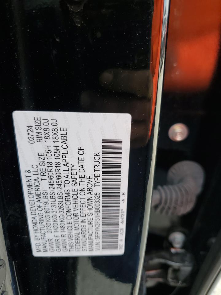 5FPYK3F51RB008325 HONDA RIDGELINE 2024