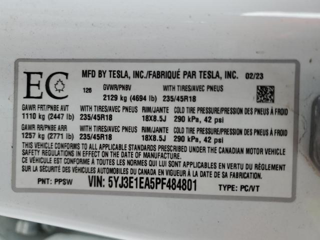2023 TESLA MODEL 3 