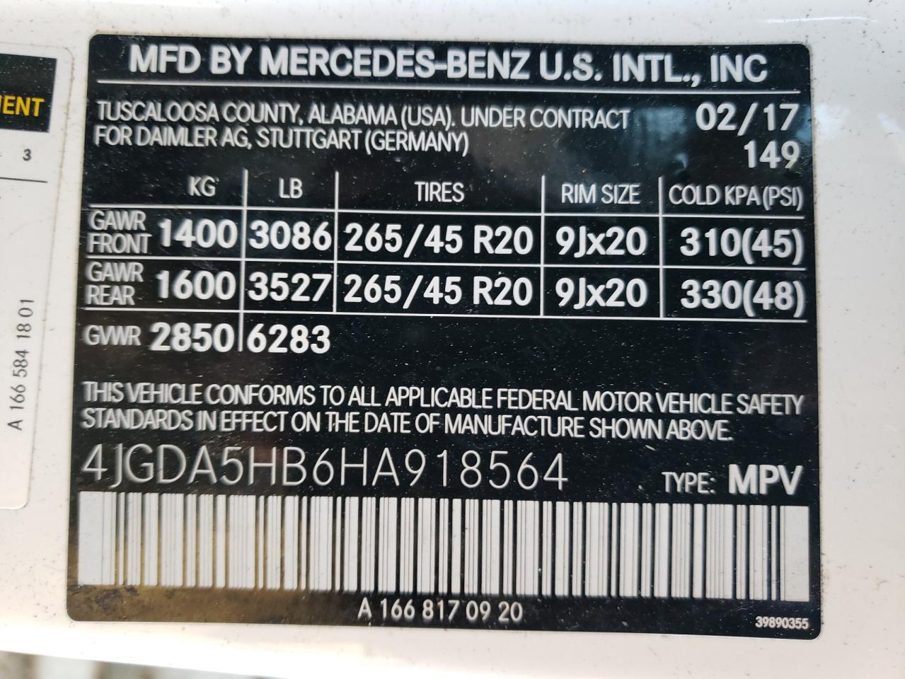 2017 Mercedes-Benz Gle 350 4Matic VIN: 4JGDA5HB6HA918564 Lot: 79681124