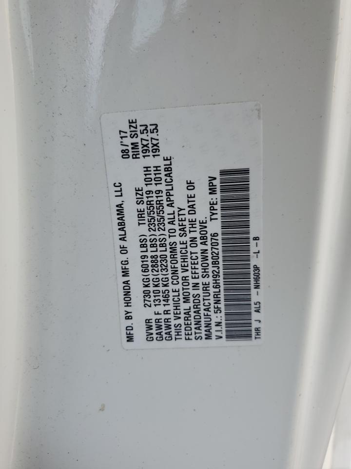 VIN 5FNRL6H92JB027076 2018 HONDA ODYSSEY no.13