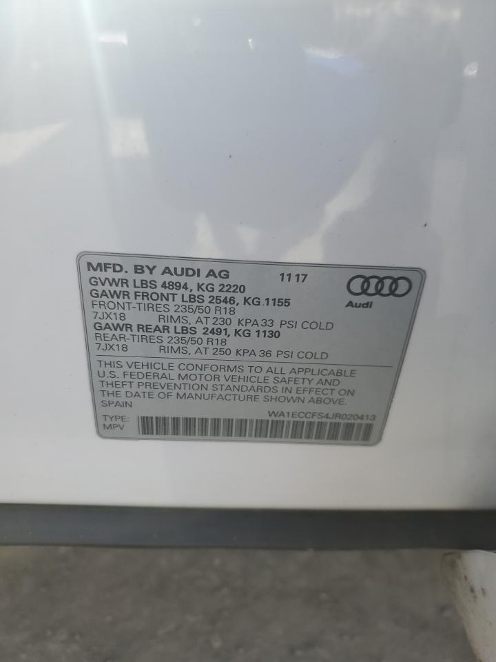 2018 Audi Q3 Premium VIN: WA1ECCFS4JR020413 Lot: 78909964