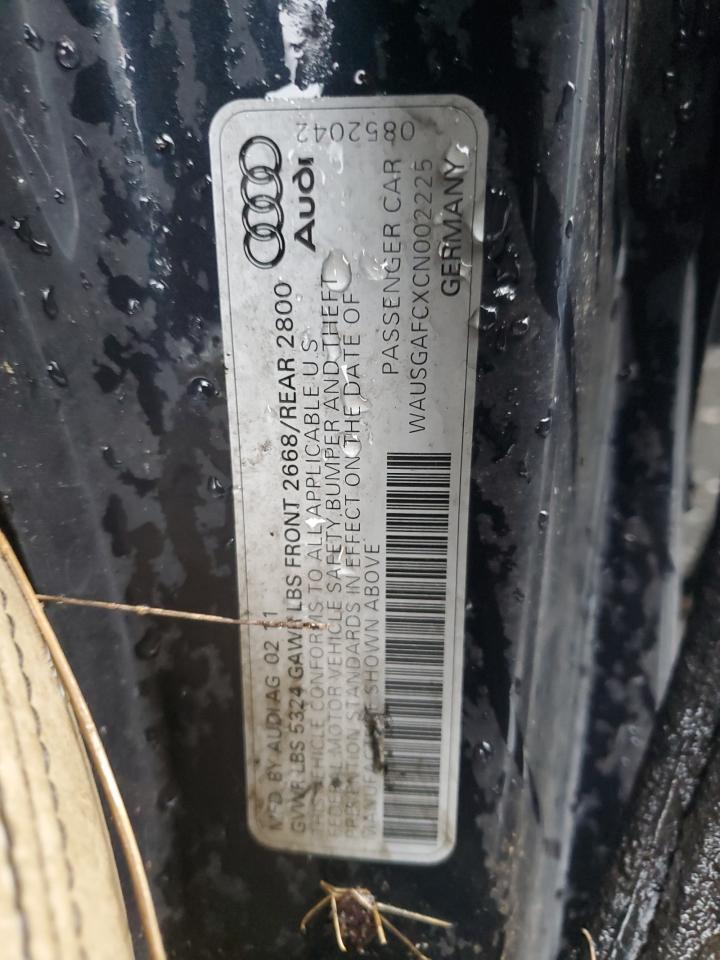 2012 Audi A7 Prestige VIN: WAUSGAFCXCN002225 Lot: 66479655