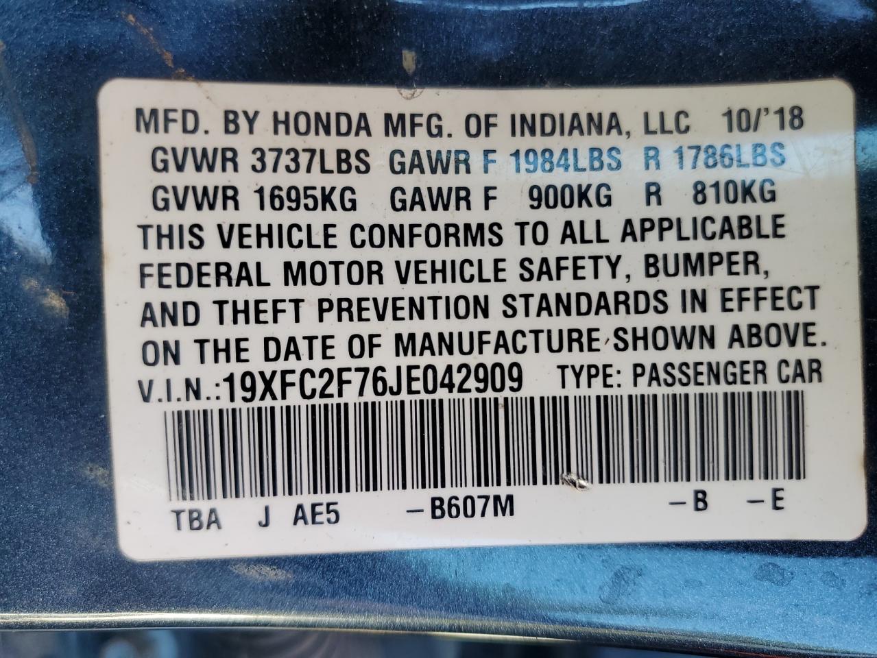 2018 Honda Civic - Image 12