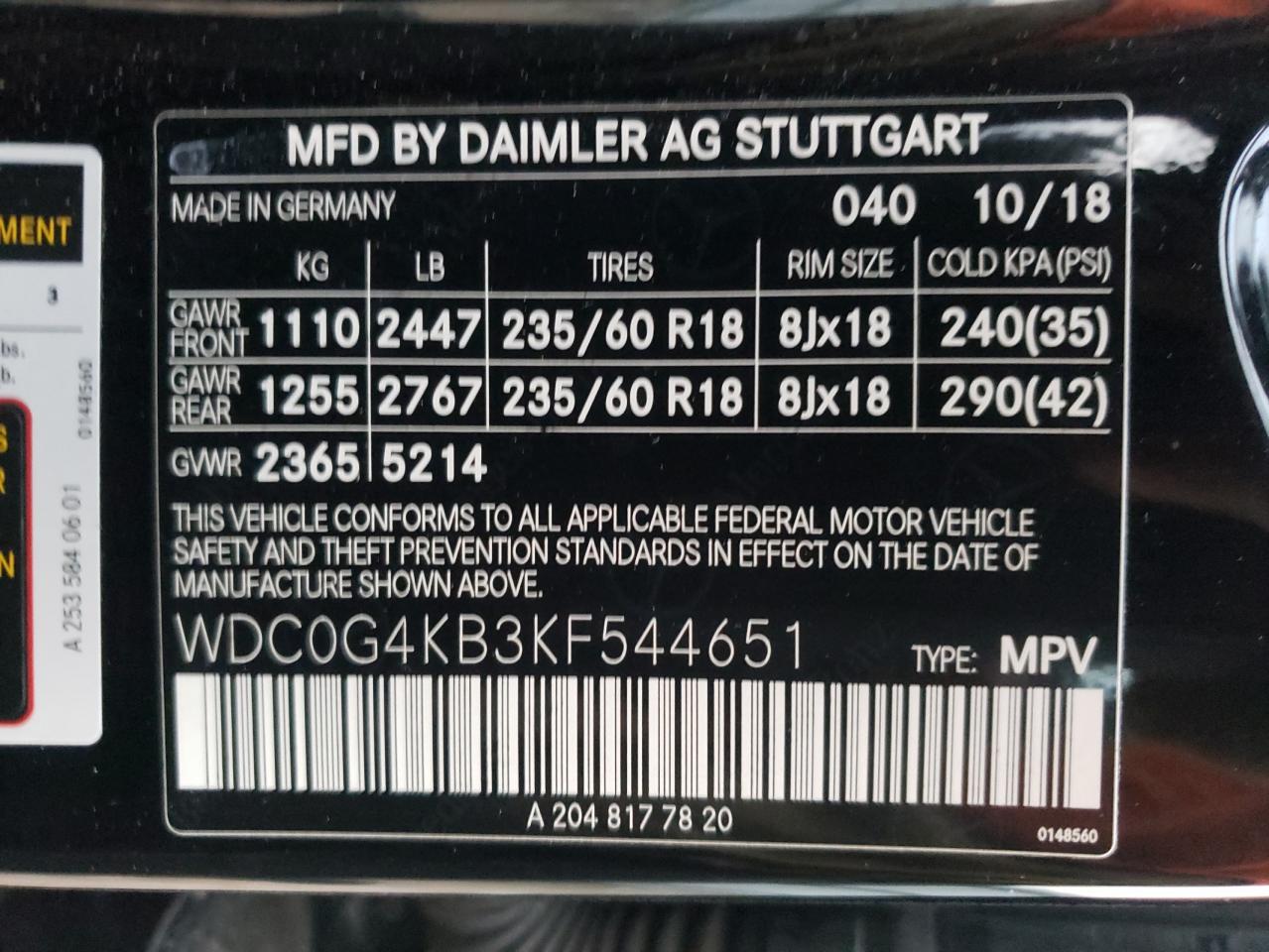 WDC0G4KB3KF544651 2019 MERCEDES-BENZ GLC - Image 13