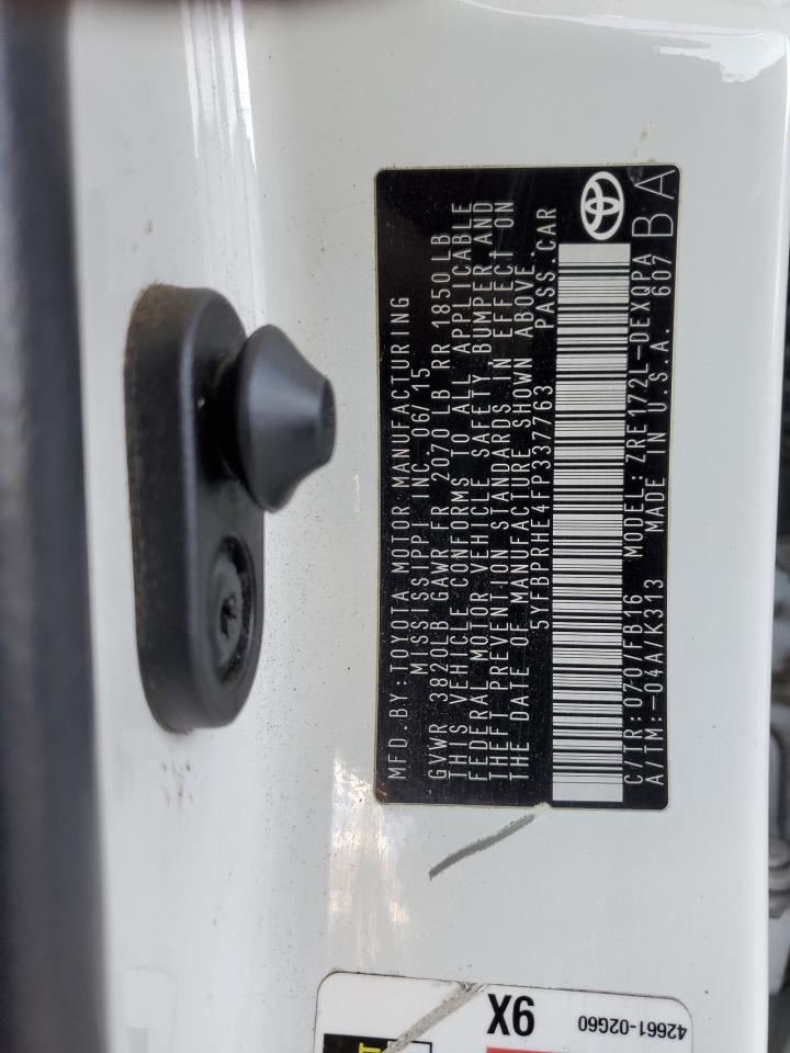 5YFBPRHE4FP337763 2015 TOYOTA COROLLA - Image 12