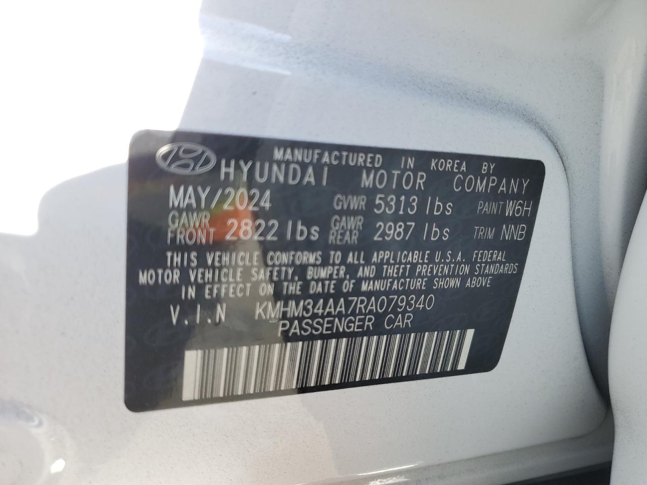 2024 Hyundai Ioniq 6 Sel VIN: KMHM34AA7RA079340 Lot: 80035474