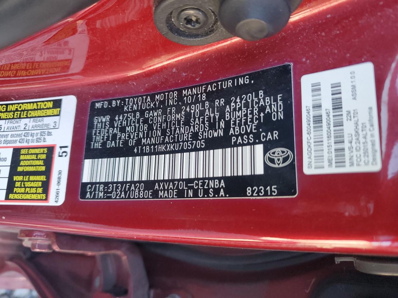 2019 Toyota Camry - Image 13