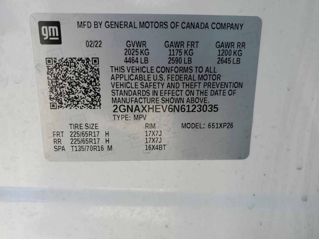 2022 Chevrolet Equinox Ls VIN: 2GNAXHEV6N6123035 Lot: 80870144