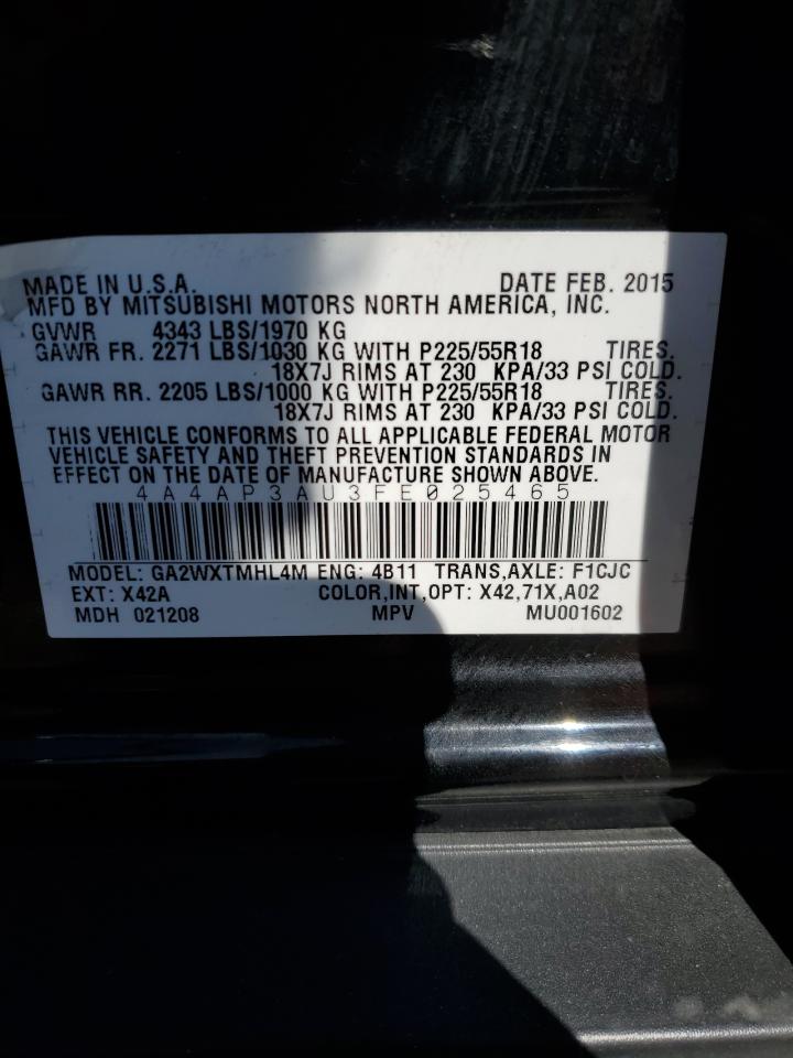 VIN 4A4AP3AU3FE025465 2015 MITSUBISHI OUTLANDER no.13