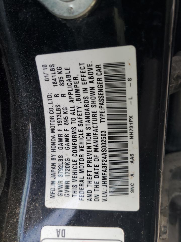 2010 Honda Civic Hybrid VIN: JHMFA3F24AS002503 Lot: 79117184