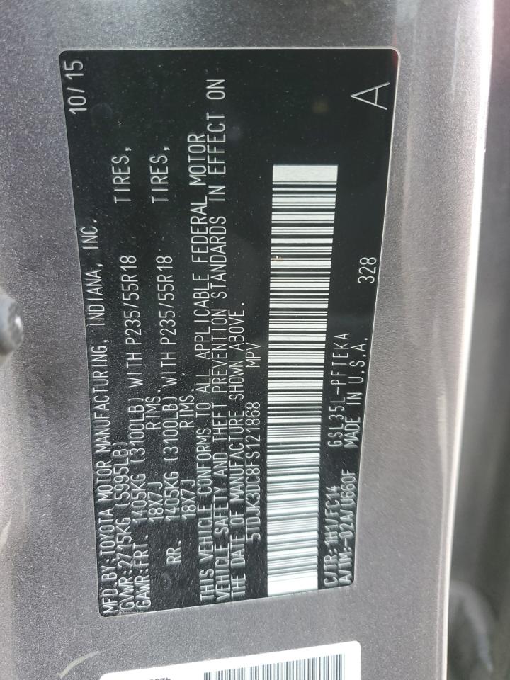 5TDJK3DC8FS121868 2015 Toyota Sienna Le