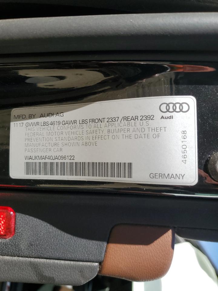 2018 Audi A4 Premium VIN: WAUKMAF40JA096122 Lot: 79550074