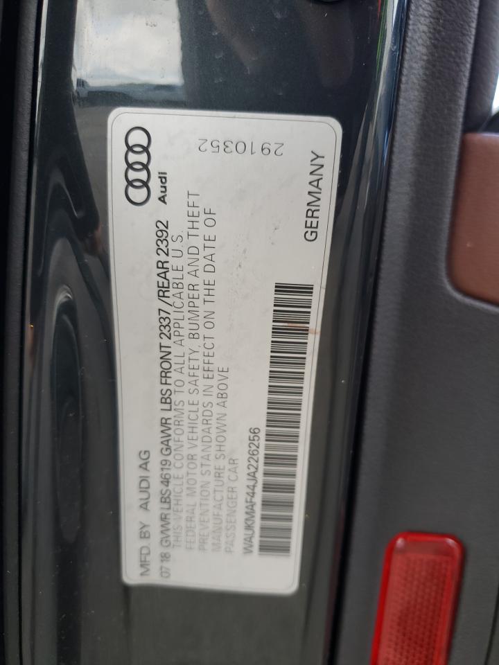 2018 Audi A4 Premium VIN: WAUKMAF44JA226256 Lot: 78150874