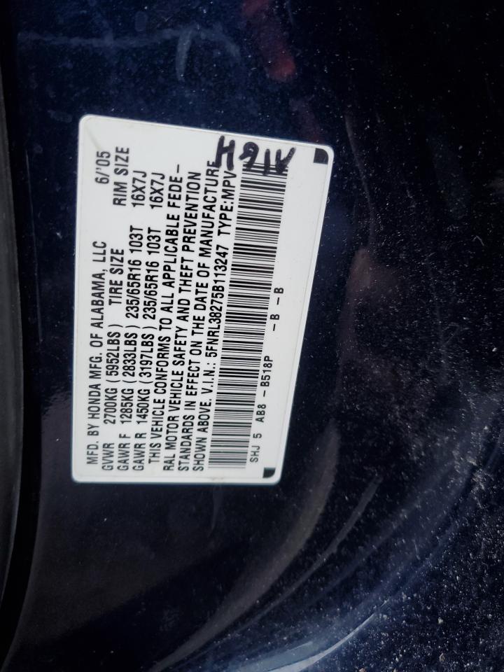 2005 Honda Odyssey Lx VIN: 5FNRL38275B113247 Lot: 81147244