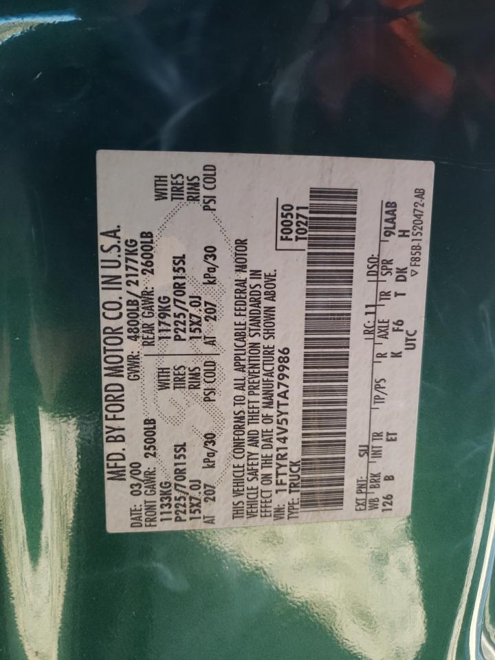 2000 Ford Ranger Super Cab VIN: 1FTYR14V5YTA79986 Lot: 81227054