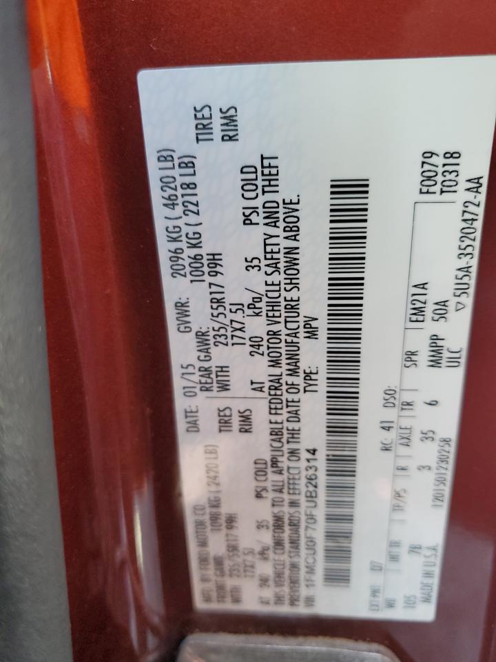 1FMCU0F70FUB26314 2015 FORD ESCAPE - Image 13