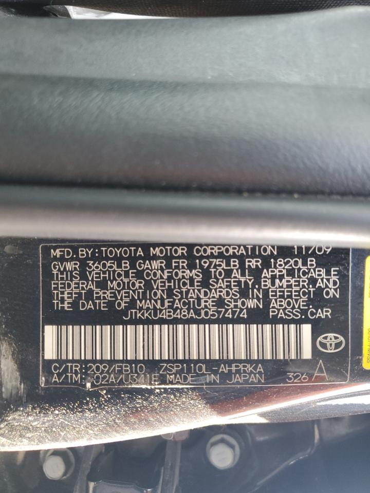 2010 Toyota Scion Xd VIN: JTKKU4B48AJ057474 Lot: 78544634