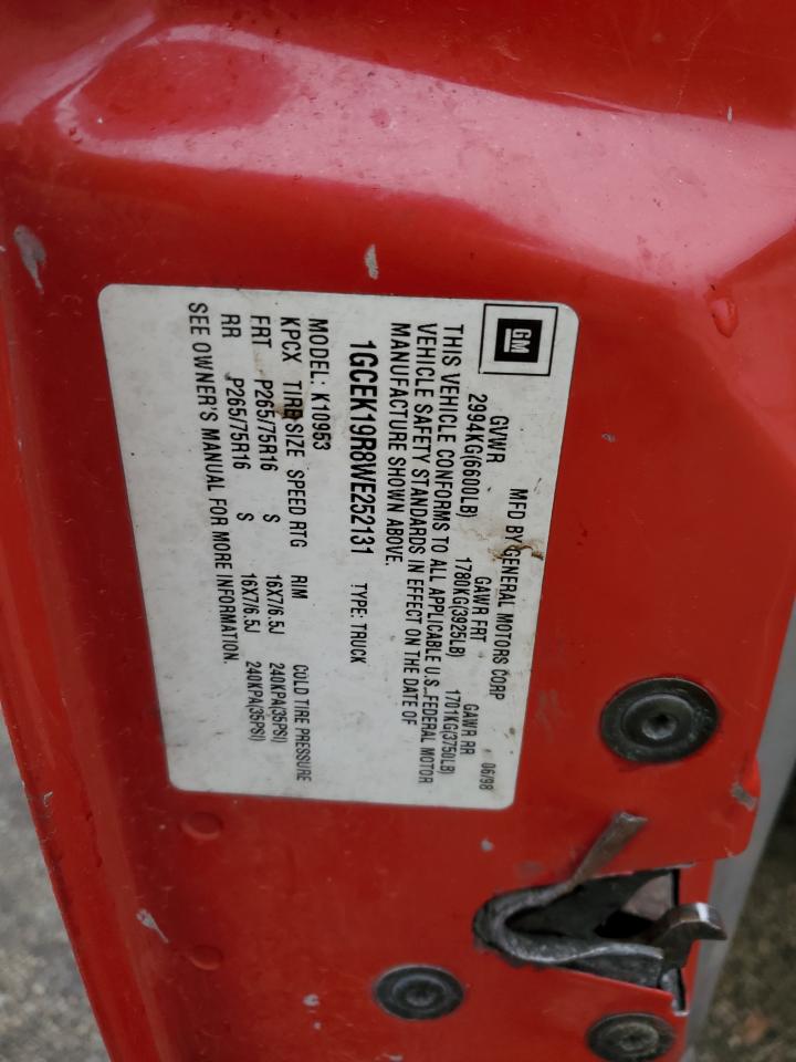 1998 Chevrolet Gmt-400 K1500 VIN: 1GCEK19R8WE252131 Lot: 49138455