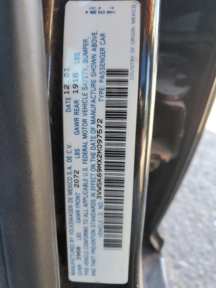 2002 Volkswagen Jetta Gls VIN: 3VWSK69MX2M097572 Lot: 79082944