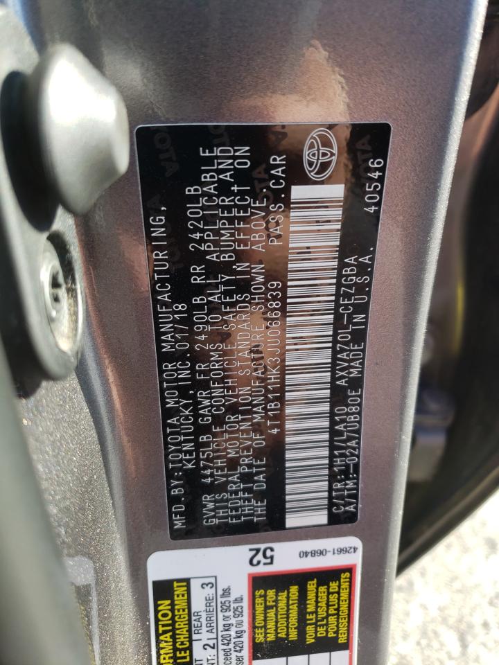 VIN 4T1B11HK3JU066839 2018 TOYOTA CAMRY no.12