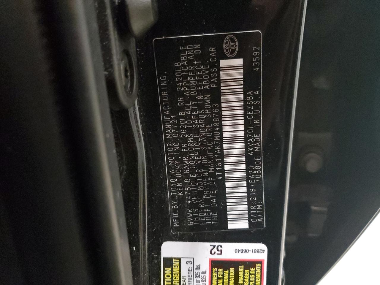 2021 Toyota Camry - Image 12