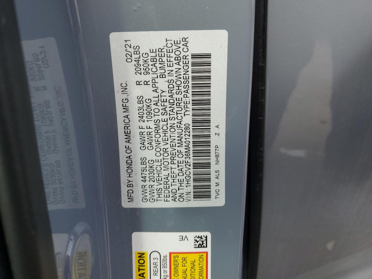 2021 Honda Accord - Image 12