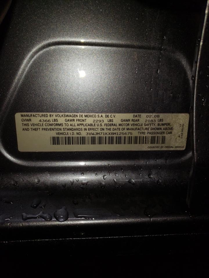 2008 Volkswagen Jetta S VIN: 3VWJM71KX8M125675 Lot: 79738004