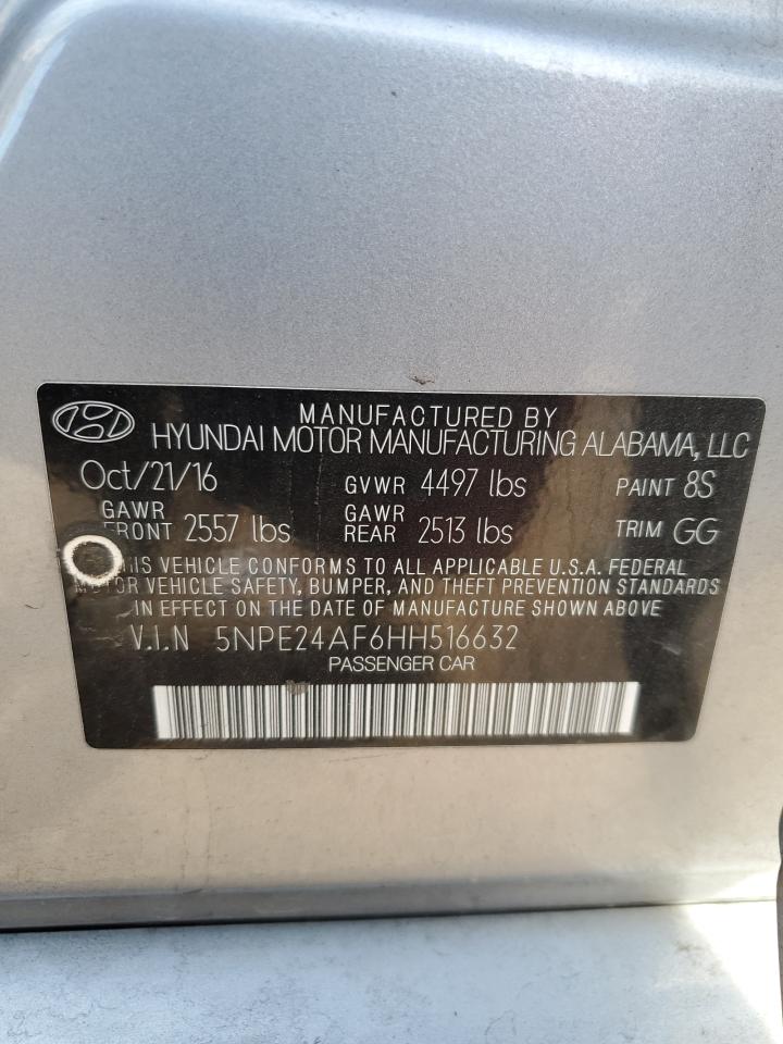 VIN 5NPE24AF6HH516632 2017 HYUNDAI SONATA no.12