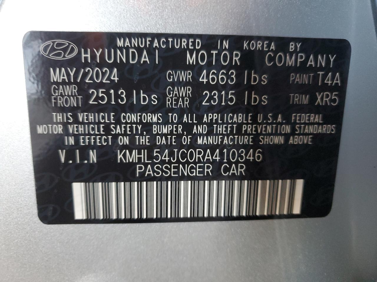 VIN KMHL54JC0RA410346 2024 HYUNDAI SONATA no.13