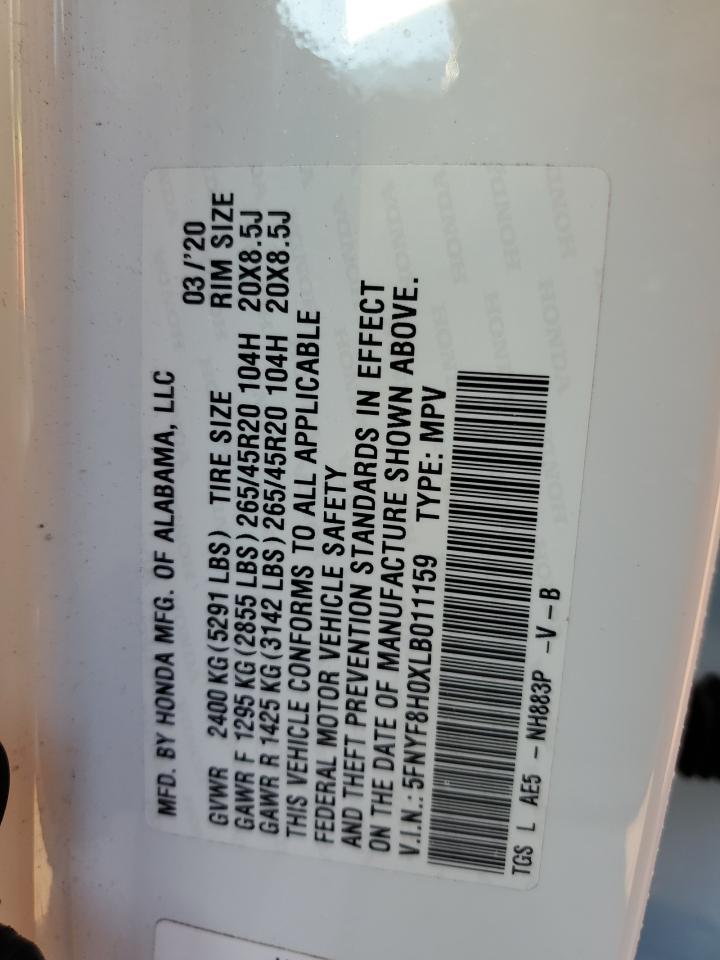 5FNYF8H0XLB011159 2020 HONDA PASSPORT - Image 13