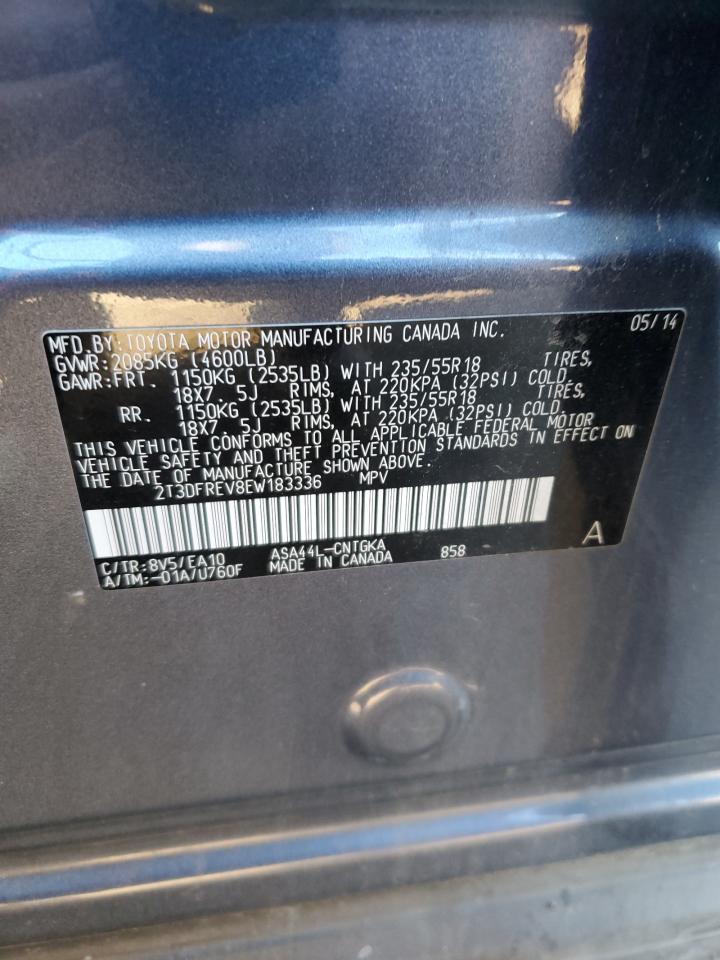 2014 Toyota Rav4 Limited VIN: 2T3DFREV8EW183336 Lot: 79414454
