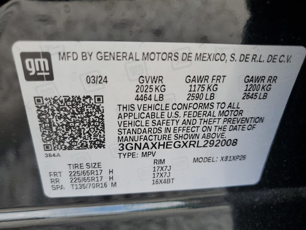 2024 Chevrolet Equinox Ls VIN: 3GNAXHEGXRL292008 Lot: 78710744