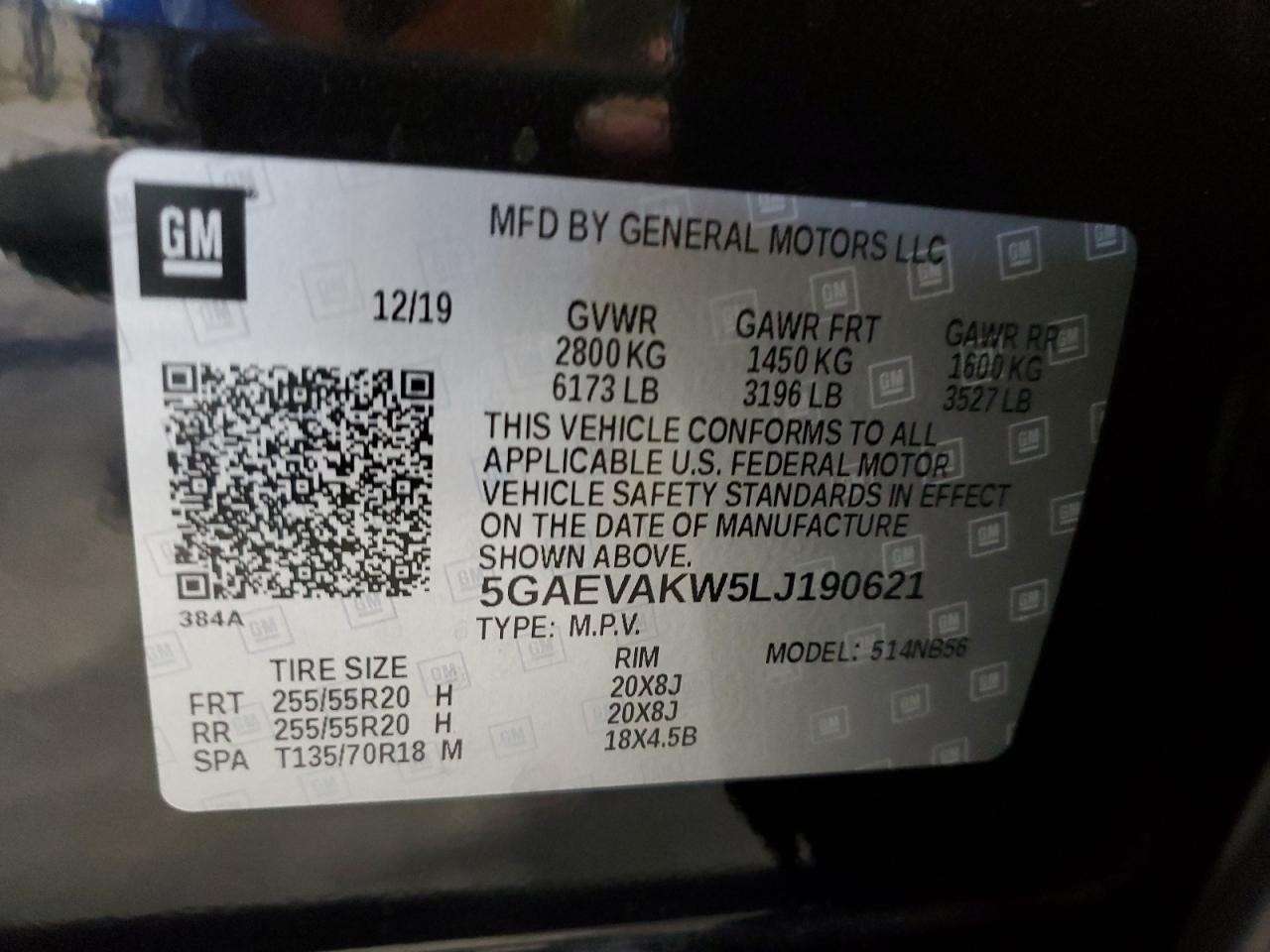 5GAEVAKW5LJ190621 2020 BUICK ENCLAVE - Image 13
