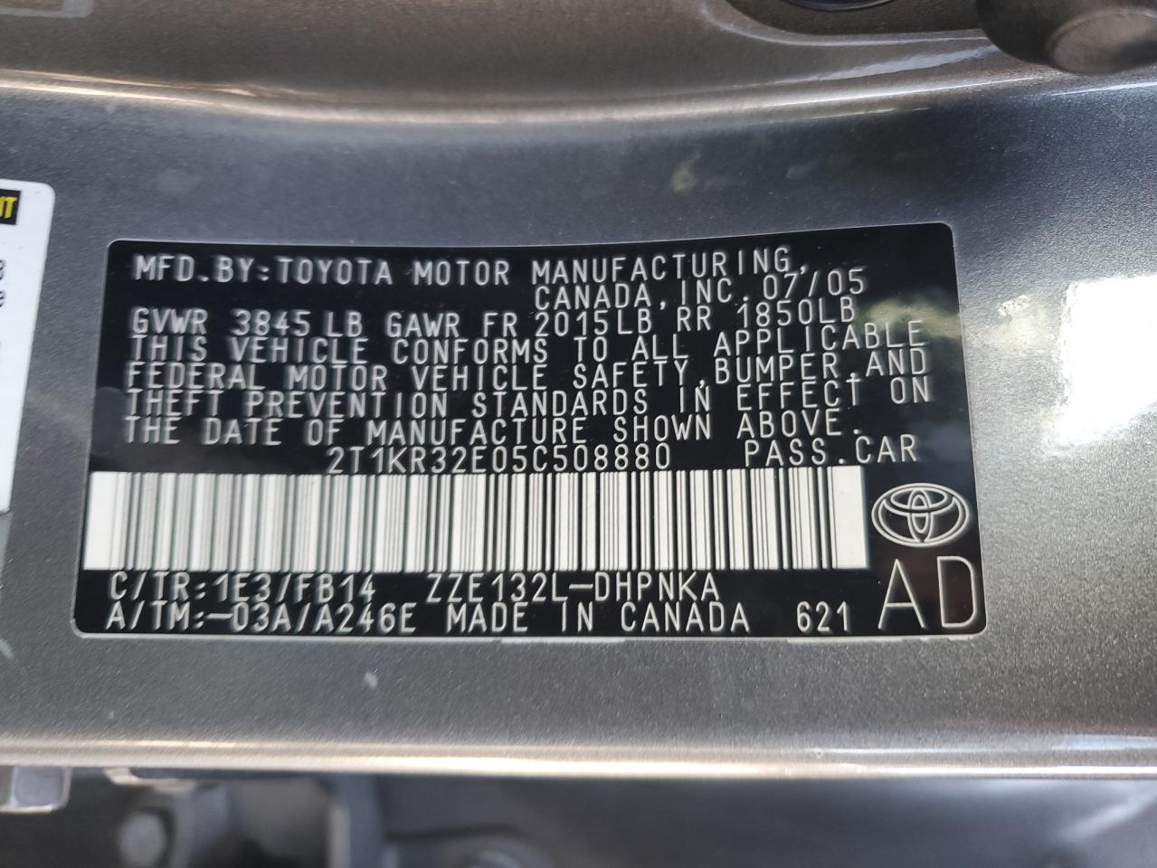 2T1KR32E05C508880 2005 Toyota Corolla Matrix Xr