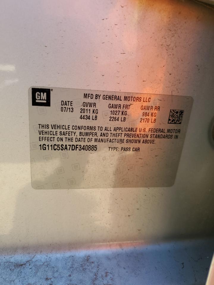 2013 Chevrolet Malibu 1Lt VIN: 1G11C5SA7DF340885 Lot: 79448034